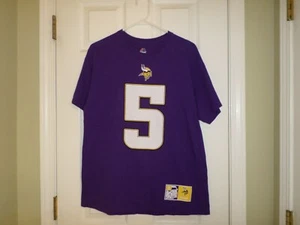 NFL Minnesota Vikings Bridgewater #5 Purple Screen Print T Shirt Size L Nice - Picture 1 of 5