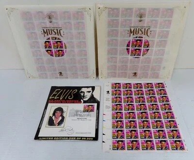ELVIS PRESLEY SHEETS OF POSTAGE STAMPS 29 X 40 X 3 & Limited First Day Issue - Image 1 of 4