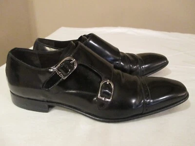 Zapato negro MEZLAN para hombre talla 7 M ancho doble correa monje puntera Foto 1 de 4