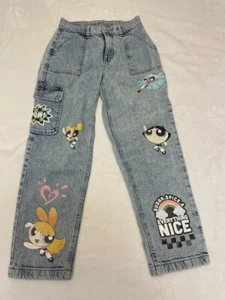 PowerPuff Girls Justice easy fit DENIM Jeans Size 14 YOUTH - Picture 1 of 3