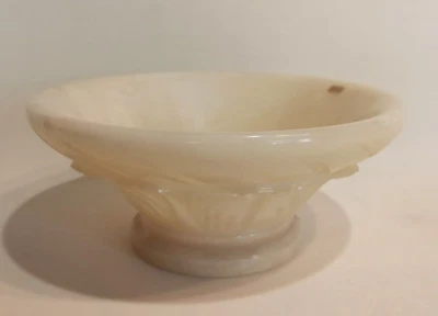 Coupe Fruit Vide Poche Albatre Alabastros Anircora 70/80s 25cm - Photo 1/4