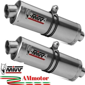 Mivv Aprilia Tuono Fighter 1000 2006 Terminali Di Scarico Moto Slip-On Oval Inox - Imagen 1 de 2