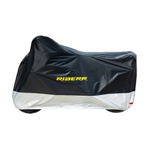 Cubierta de motocicleta RIDERR negra/plateada reflectante exterior/interior resistente - Imagen 1 de 4