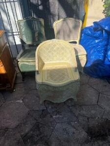 3 Wicker Toilet Cover Chairs