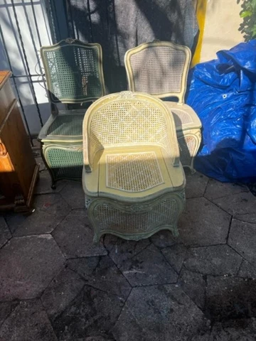 3 Wicker Toilet Cover Chairs Cover