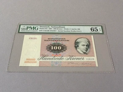 Denmark P-51h 100 Kroner 1981  PMG 65 EPQ - Image 1 of 4