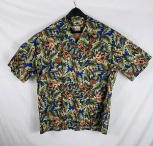 Hilo Hattie Guitar Themed Hawaiian Camp Shirt Size XL - Picture 1 of 4