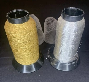 2 Kreinik Metallic Thread Vintage Silver ZSLS #0030 Gold ZFTG #0004- 1000 Meter - Picture 1 of 6