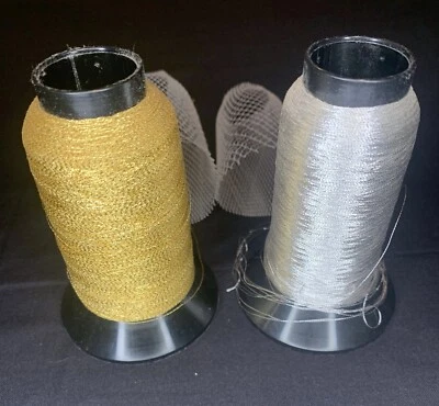 2 Kreinik Metallic Thread Vintage Silver ZSLS #0030 Gold ZFTG #0004- 1000 Meter - Image 1 of 4