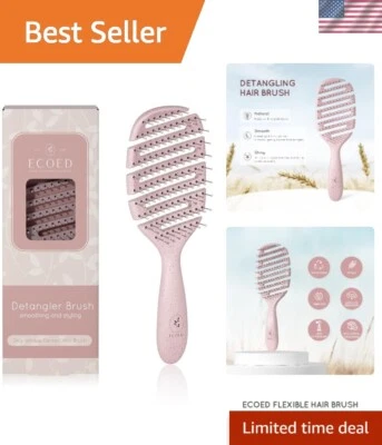 Professional Vented Detangling Brush in Pink - Ideal for Extensions and Wigs - Image 1 of 4