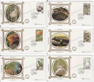 Jersey FDC First Day Cover SET 1984 BENHAM SILK WILDLIFE IV - Picture 1 of 1