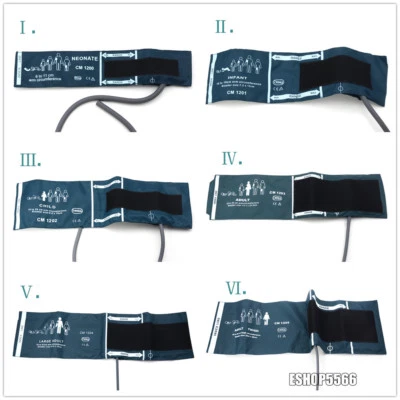 Manguito de presión arterial para adultos/niños/bebés/neonatal/tubo único para monitor de paciente Foto 1 de 4