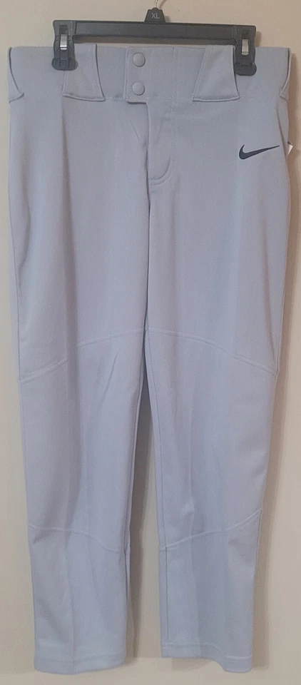 Nike Vapor Select Baseball Pants Full Length Solid Gray BQ6440-052 Boys Medium