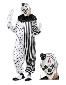 Erwachsene Deluxe Killer Clown Kostüm mit Maske böser Clown Zirkuskostüm - Bild 1 von 2
