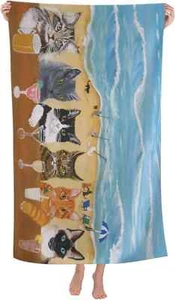 Cat Beach Towel for Women, Microfiber Beach Towels for Adults, Cute Personalized - Picture 1 of 5