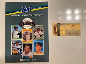 1988 San Francisco Giants Surf Topps Baseball Card Book With game used Ticket - Bild 1 von 5