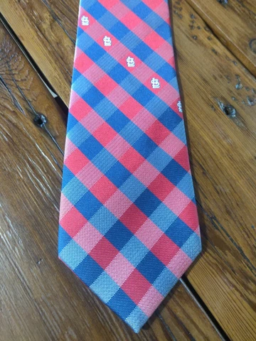 St Louis Cardinals MLB Baseball Red Blue Check Plaid Polyester Neck Tie Cover
