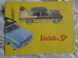 Simca Vedette Broschüre 1957 englischer Text