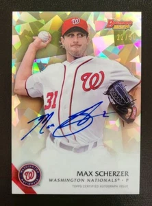 2015 BOWMAN'S BEST ATOMIC REFRACTOR MAX SCHERZER ON CARD AUTOGRAPHED 22/50 AUTO - Picture 1 of 2