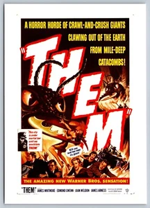 Vintage Sci-Fi meets horror Vintage Sci-Fi Thrills "Them" Movie Poster Postcard. - Picture 1 of 2