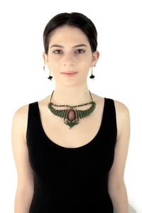 Boho Unisex Gargantilla Cristal Macrame Hecho a Mano Collar Hecho a Mano para Festivales - Imagen 1 de 4