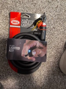 Bell Cable Bike Lock w/ Lighted Key 12mm Diameter & 6 Ft Length Security Bicycle - Picture 1 of 2