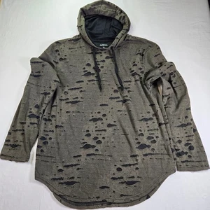 Carbon XL Herren Hoodie Olivgrün Thrashed Distressed Grunge Pullover Langarm - Bild 1 von 8