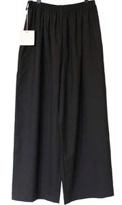 PANTALÓN PANTALÓN Eskandar Nuevo con Etiquetas Negro Pierna Ancha Tropical 99% Lana 1% Cachemira Talla (1) - Imagen 1 de 5