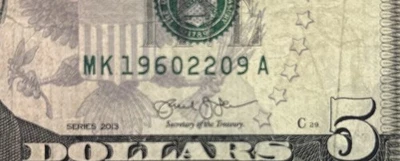 September 22, 1960 Birthday Date Note Five Dollar Bill1 9602209 - Image 1 of 3