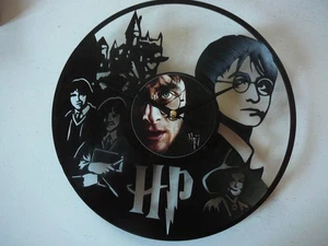 Harry Potter Wanduhr Vinyl Schallplatten Silhouette Geschenk Deko d = 30 cm - Bild 1 von 5