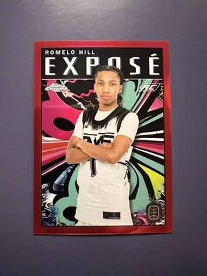 2023-24 Topps Chrome OTE Romelo Hill Expose Red Refractor RC SSP /5 - Image 1 of 4