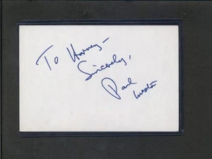 Paul Weston - Tarjeta índice autógrafa firmada - Música - Pianista - Imagen 1 de 2