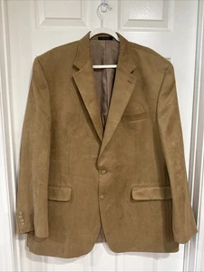 Chaps Herren 48L Polyester Kunstleder zwei Knöpfe Sport Mantel camel gefüttert EUC - Bild 1 von 10