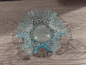 Fenton Aqua Blue Hobnail Ruffled 6”Candy/Trinket Dish - Picture 1 of 2