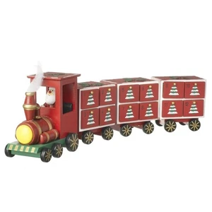 *Heaven Sends Christmas Advent Calendar Train Engine 3 Carriages Santa - Picture 1 of 13