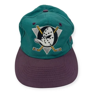 Competitor MIGHTY DUCKS VTG Adjustable Hat NHL Embroidered Hockey Green Purple - Picture 1 of 9