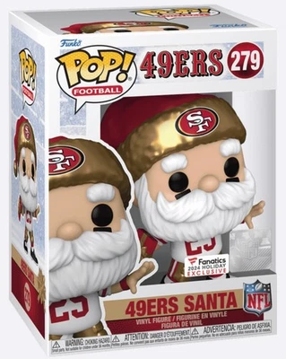 Funko Pop! San Francisco 49ers Santa #279 White Jersey #25 Vinyl 2024 Exclusive - Image 1 of 2