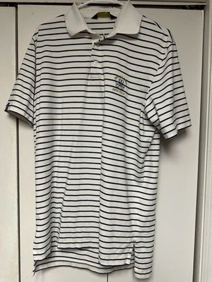 Camisa polo golfe Ralph Lauren masculina M branca 2017 US Open Erin Hills elástica - Imagem 1 de 4