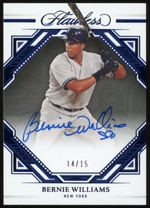 2023 Flawless Bernie Williams Shadow Signatures Sapphire Auto /15 #SS-BW Yankees - Foto 1 di 2