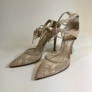 Vintage Style Roberto Festa Floral Lace Cream Pointed Toe Heels 40 - Picture 1 of 11