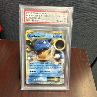 Pokemon XY Evolutions Blastoise EX #21 2016 PSA 10 Gem Mint Holo. Rare old cert  - Image 1 of 2