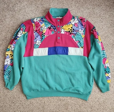 Vintage Colorful 90s 80s Swetaer Size Large - Image 1 of 4