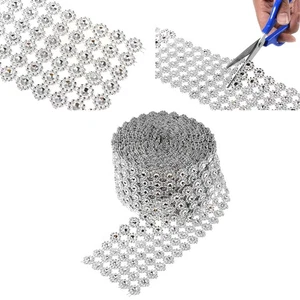 3 Yard Sunflower Electroplating Drilling Vase Decoration Rhinestone Ribbon - Picture 1 of 11