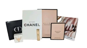 7 Luxury Cosmetics Lippy Makeup Bundle Chanel Gucci Dior Tilbury Deluxe Mini NEW - Picture 1 of 24