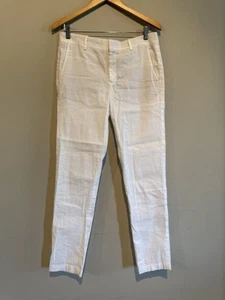 VINCE LINEN BLEND PANTS OFFICE WORK VACATION TRAVEL WHITE Mid Rise Women 4 Summe - Picture 1 of 10