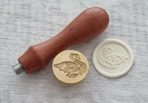 Sello de cera de cisne, estampillas geométricas de sellado de cera de latón de pájaro, invitación de boda - Imagen 1 de 12