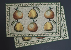 SANDER 2x Gobelin-Tischset Platzdeckchen Äpfel Birnen ca. 29,5 x 46,5 cm - Bild 1 von 7