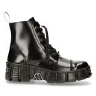 New Rock M-WALL005N-C6 Black Leather Wall Gothic Rock Biker Ankle Boots Patent