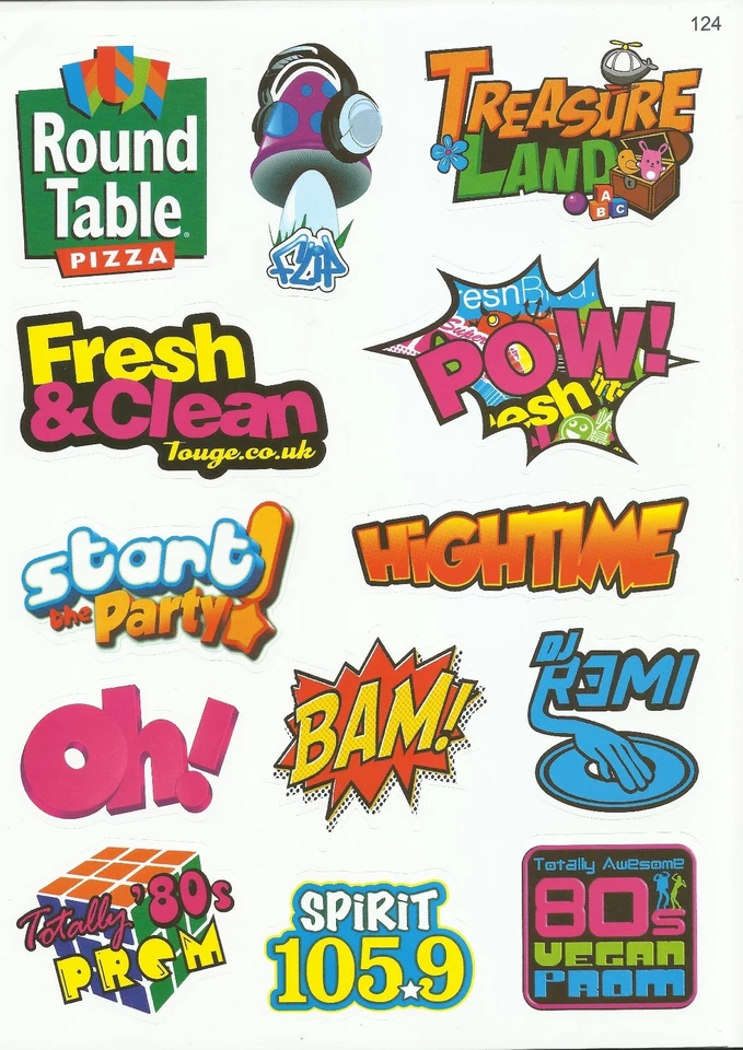 Sticker Decal Set (124GL) "POW! Mix" Laptop, Stickerbomb - Image 1 of 1