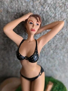 Figurine Of Girl In black bikini Sexy Pose 13cm 5" Lara Croft Figure Statue - Picture 1 of 6